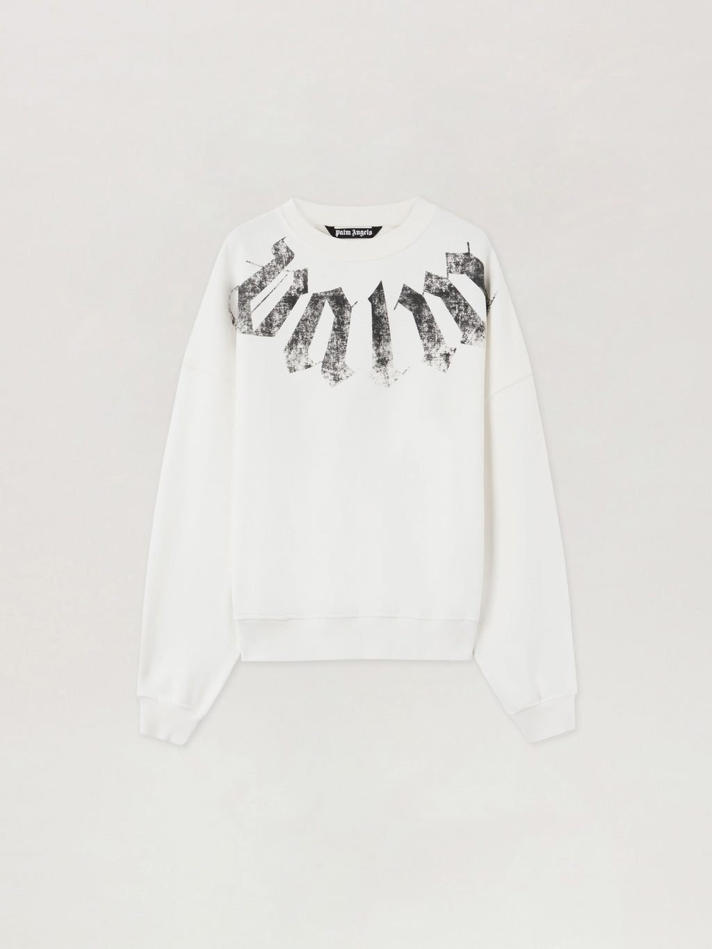 PALM ANGELS Big Neck Logo Loose Sweatshirt OFF WHITE BLACK PMBA08JS26FLE001