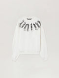 PALM ANGELS Big Neck Logo Loose Sweatshirt OFF WHITE BLACK PMBA08JS26FLE001