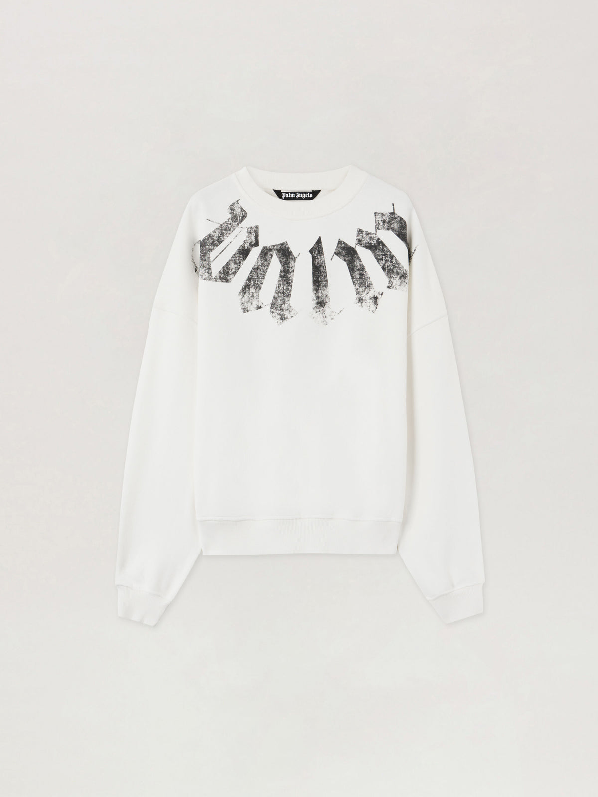 PALM ANGELS Big Neck Logo Loose Sweatshirt OFF WHITE BLACK PMBA08JS26FLE001