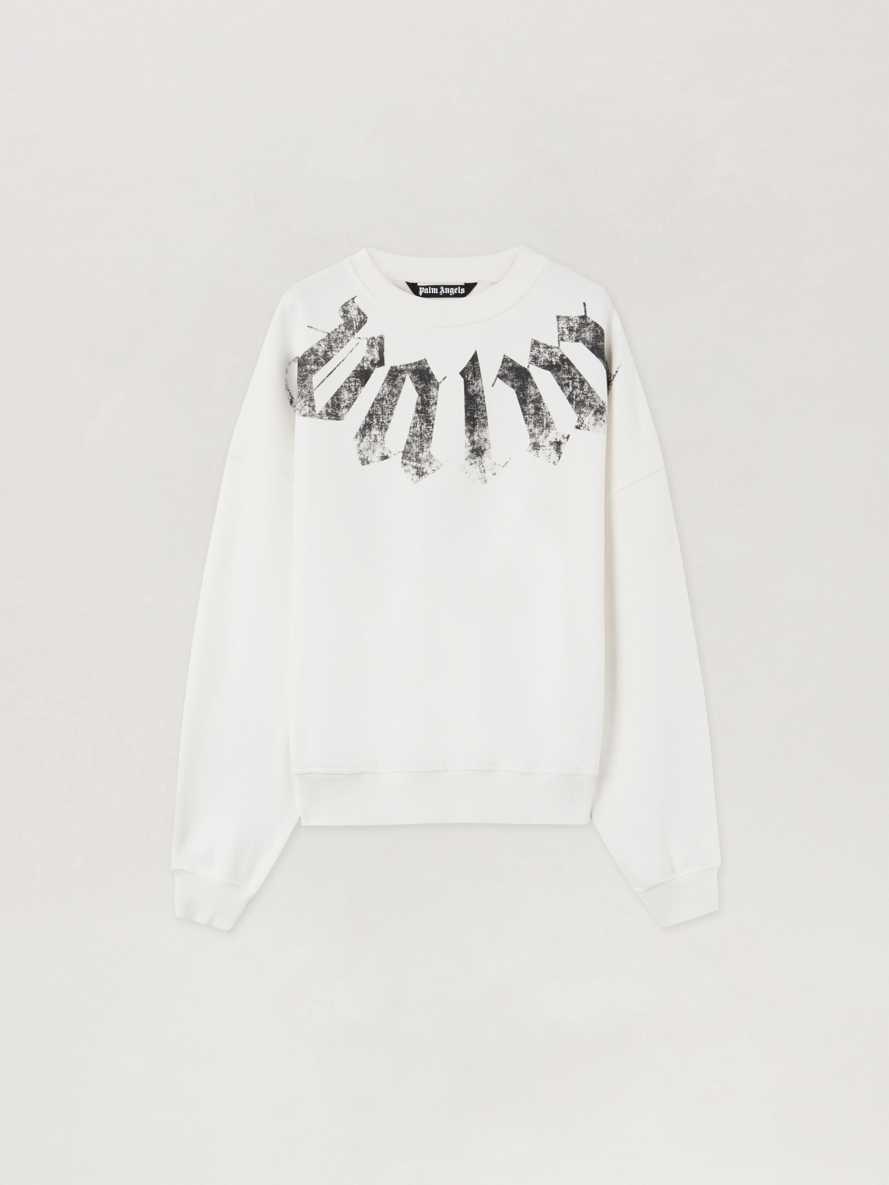 PALM ANGELS Big Neck Logo Loose Sweatshirt OFF WHITE BLACK PMBA08JS26FLE001