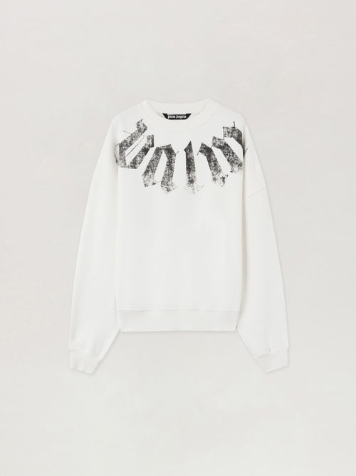 PALM ANGELS Big Neck Logo Loose Sweatshirt OFF WHITE BLACK PMBA08JS26FLE001