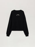 PALM ANGELS Back Curved Logo Loose Sweatshirt BLACK OFF WHITE PMBA08JS26FLE004