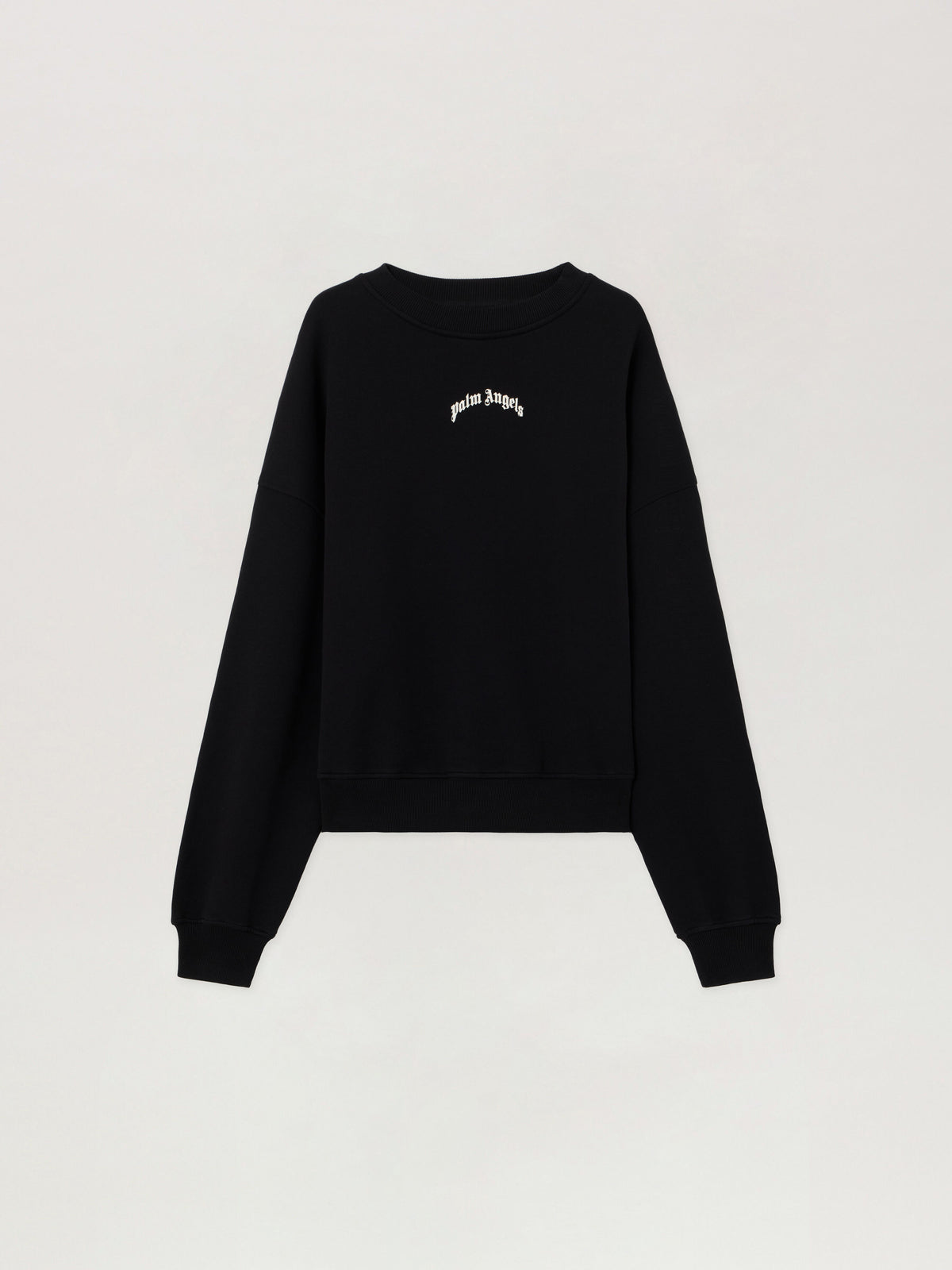 PALM ANGELS Back Curved Logo Loose Sweatshirt BLACK OFF WHITE PMBA08JS26FLE004