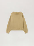 PALM ANGELS Curved Logo Loose Collar Crew ARMY GREEN - DARK GREEN PMBA08KF25FLE001