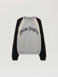 PALM ANGELS Curved Logo Track Crew GREY MELANGE - BLACK PMBA08LF25FLE001