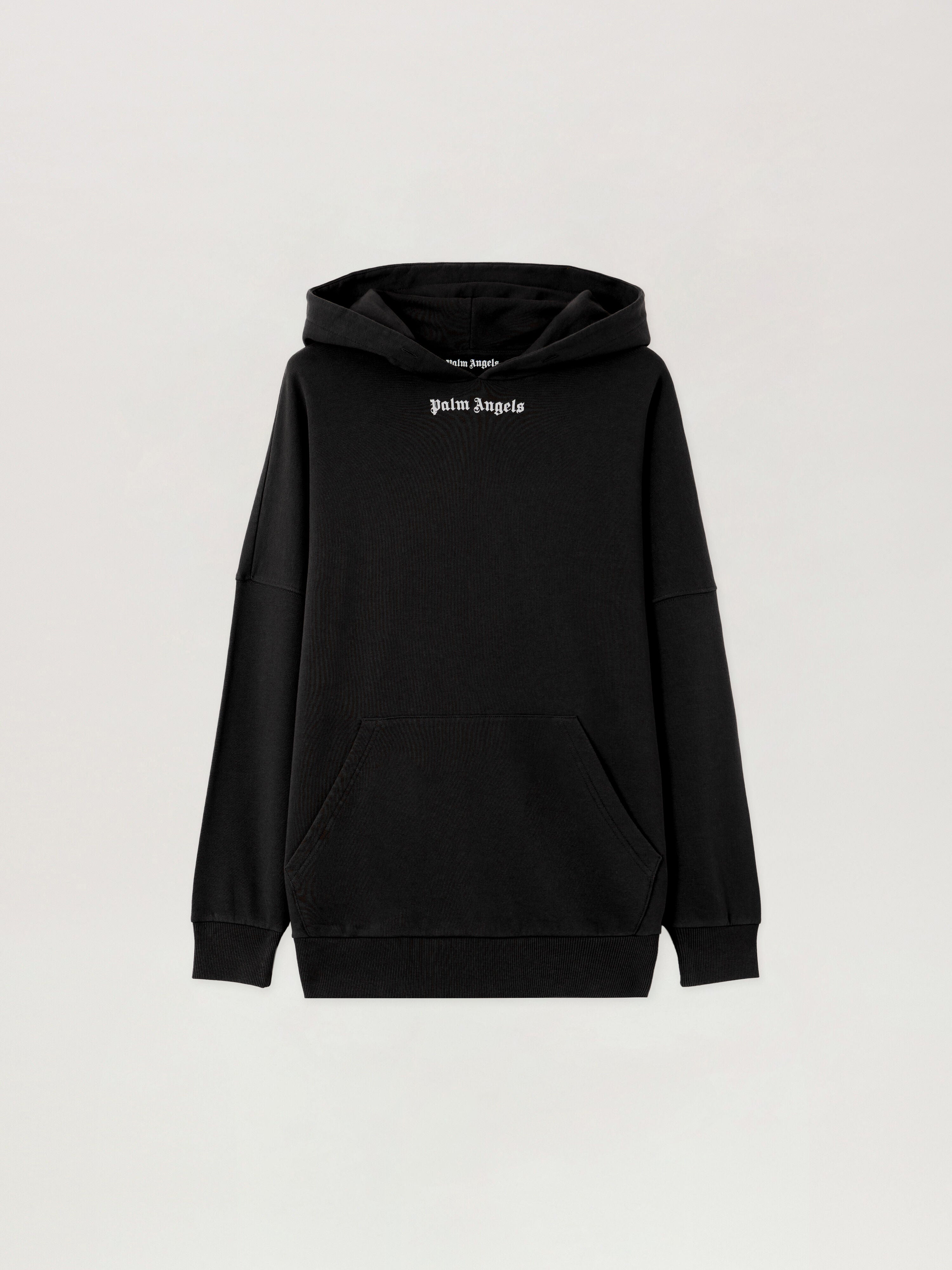 PALM ANGELS Classic Logo Over Hoodie BLACK OFF WHITE PMBB036S26FLE001
