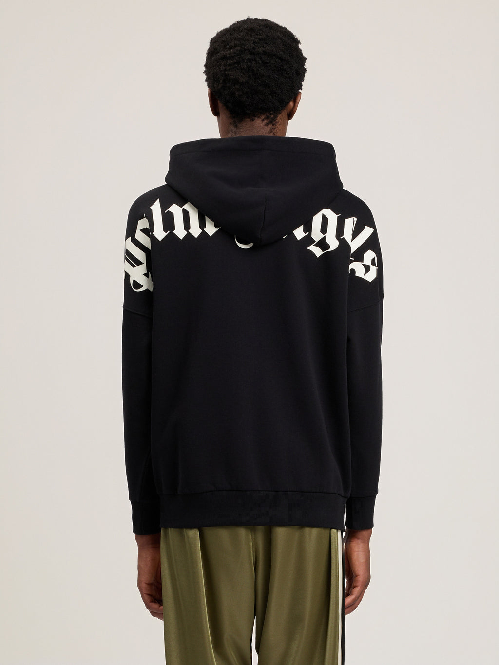 PALM ANGELS Classic Logo Over Hoodie BLACK OFF WHITE PMBB036S26FLE001
