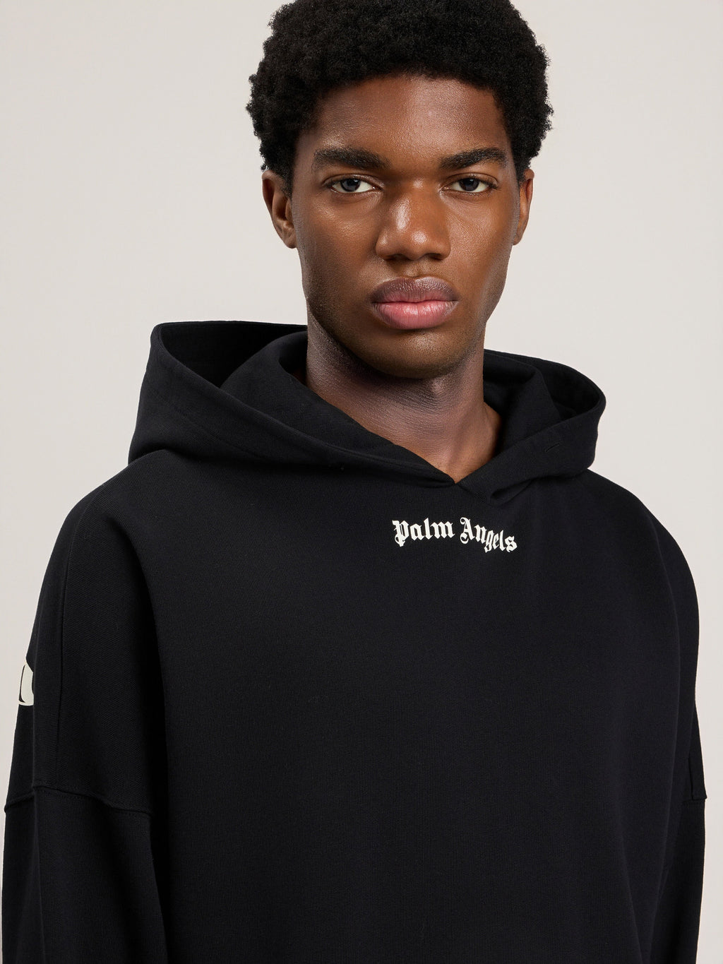PALM ANGELS Classic Logo Over Hoodie BLACK OFF WHITE PMBB036S26FLE001