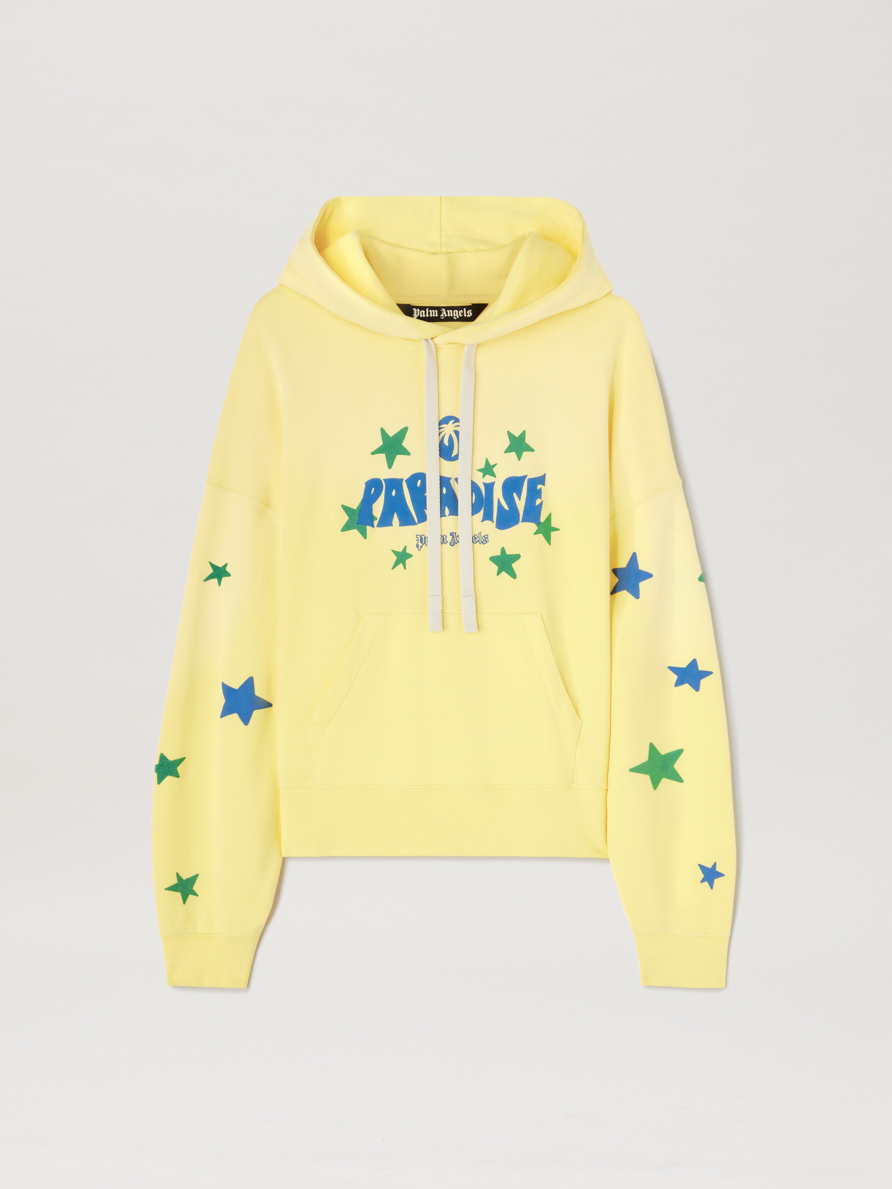 PALM ANGELS  PARADISE PALM HOODY YELLOW - BLUE PMBB058S25FLE001