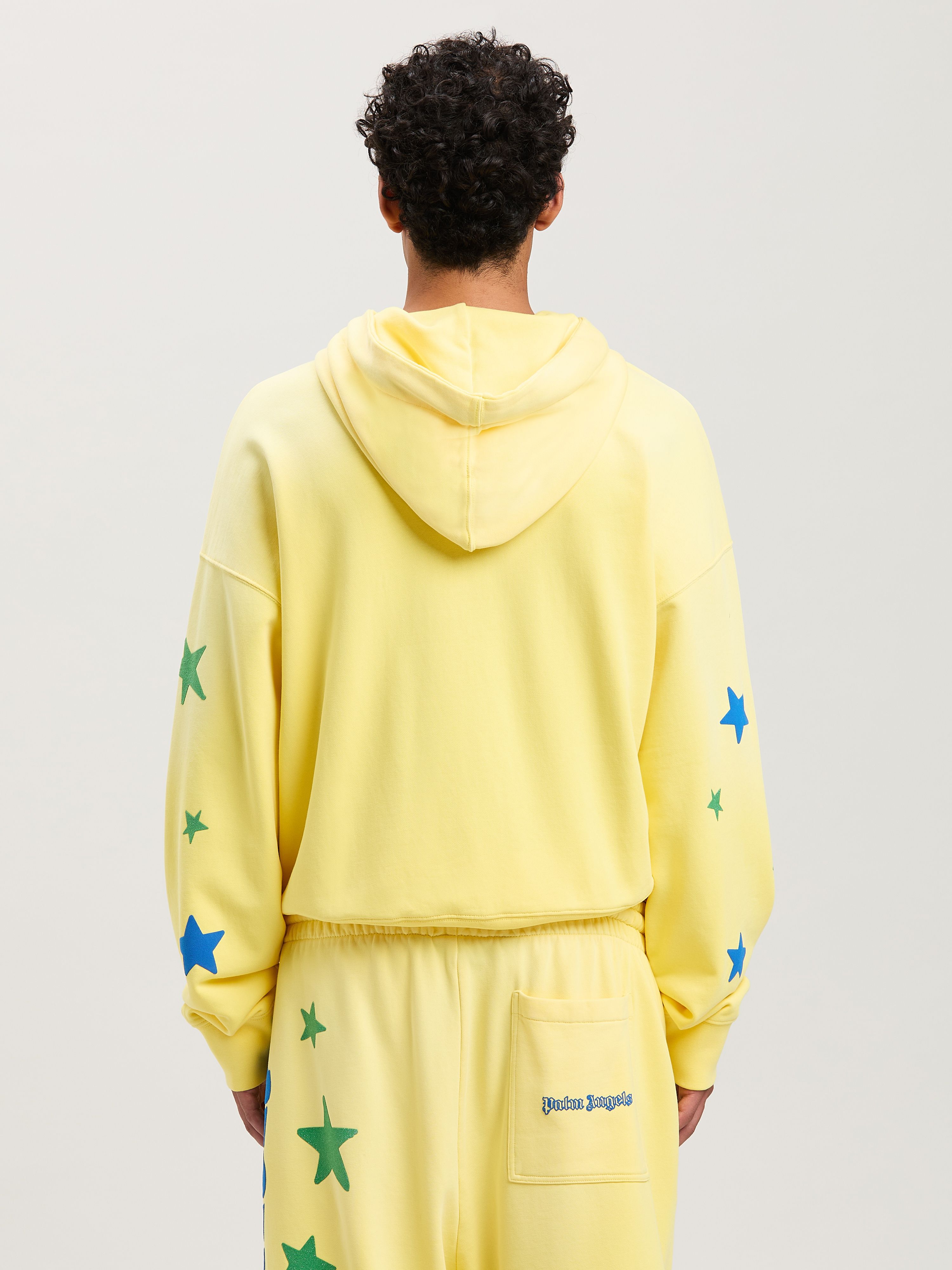 PALM ANGELS  PARADISE PALM HOODY YELLOW - BLUE PMBB058S25FLE001