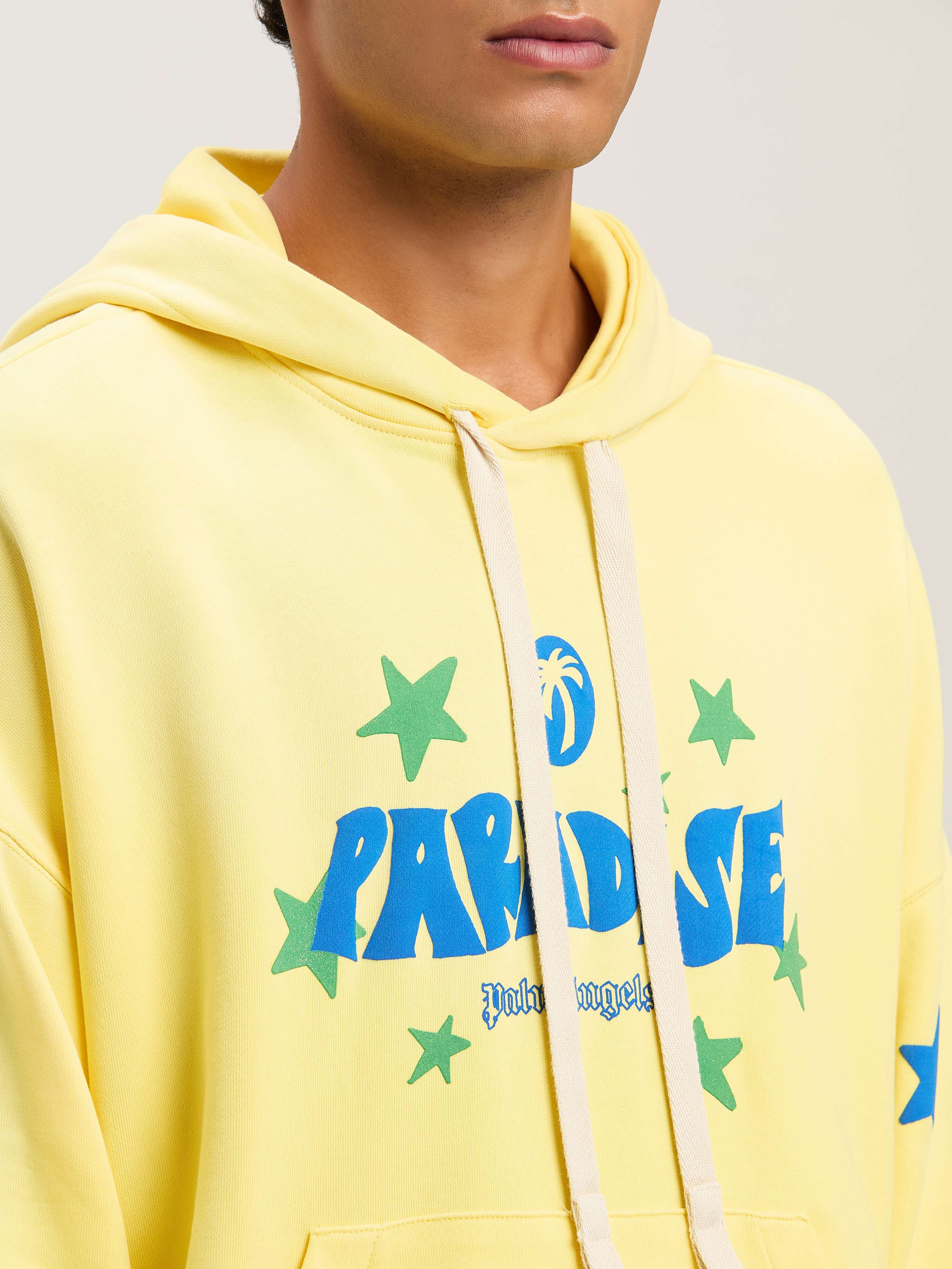 PALM ANGELS  PARADISE PALM HOODY YELLOW - BLUE PMBB058S25FLE001
