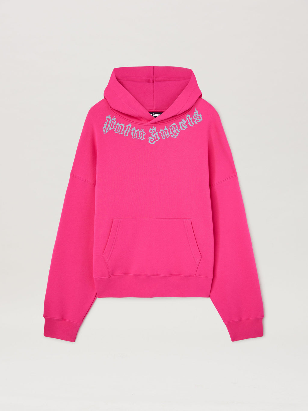 PALM ANGELS  NECK LOGO HOODY FUCHSIA - LIGHT BLUE PMBB058S25FLE002