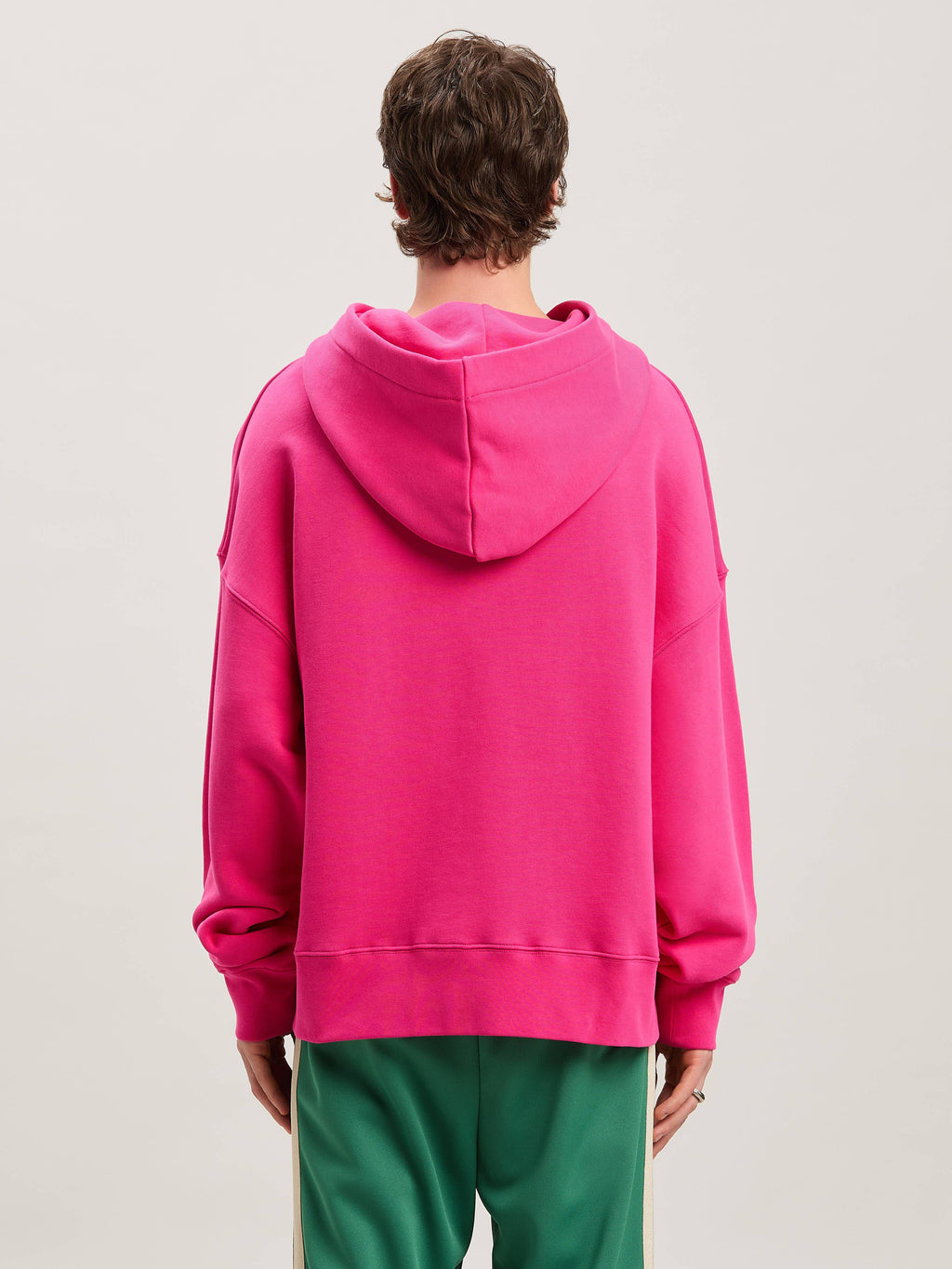 PALM ANGELS  NECK LOGO HOODY FUCHSIA - LIGHT BLUE PMBB058S25FLE002