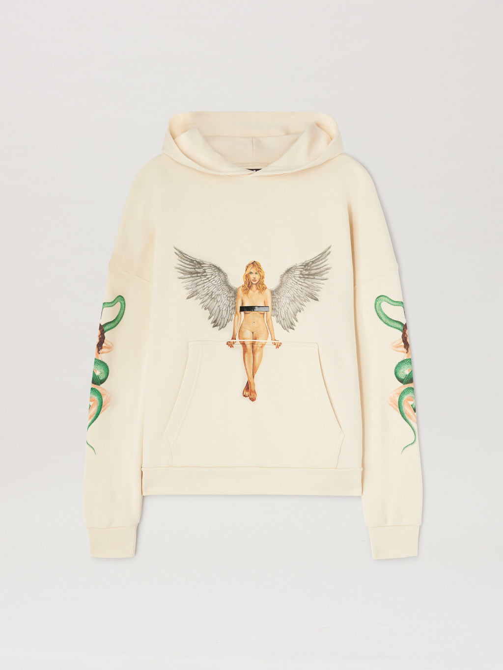 PALM ANGELS  PIN UP HOODY IVORY - BLACK PMBB155S25FLE002