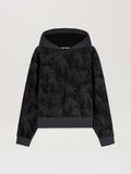 PALM ANGELS  PALMS CURVED LOGO HOODY BLACK - GREY PMBB169S25FAB001