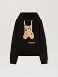 PALM ANGELS  BEAR IN MIND HOODY BLACK - BROWN PMBB172S25FLE001