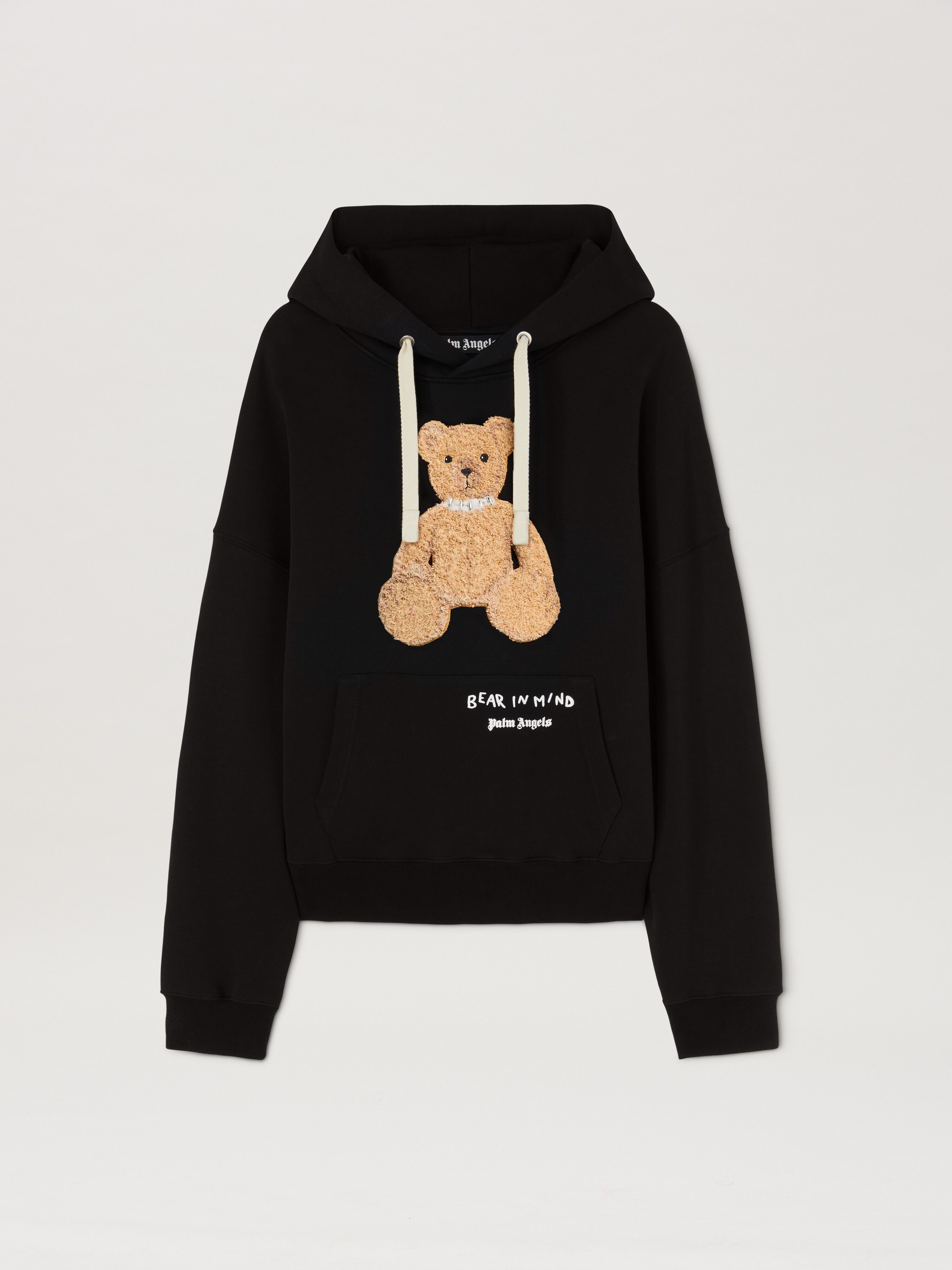 PALM ANGELS  BEAR IN MIND HOODY BLACK - BROWN PMBB172S25FLE001