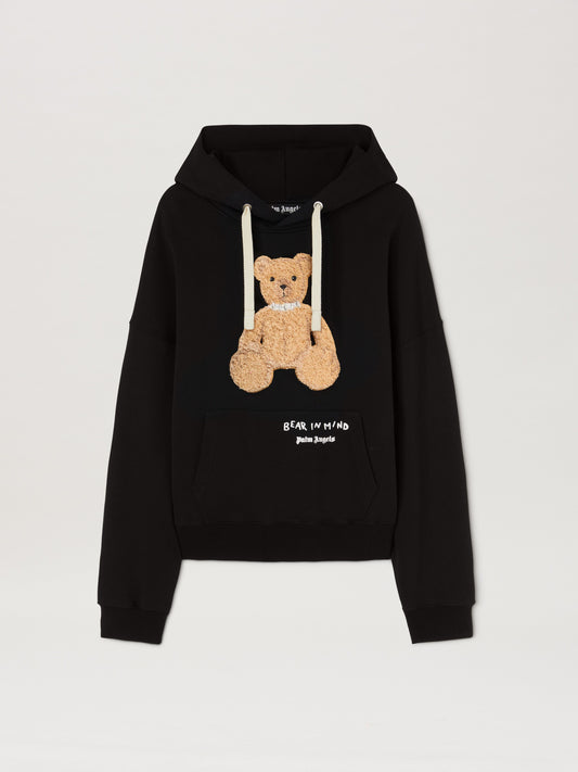 PALM ANGELS  BEAR IN MIND HOODY BLACK - BROWN PMBB172S25FLE001