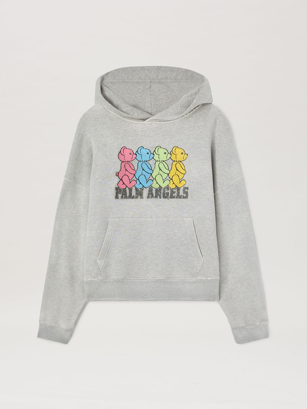 PALM ANGELS  CROSSROADS BEARS HOODY GREY MELANGE - MU GREY MELANGE - MULTICOLOR PMBB172S25FLE002