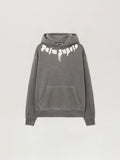 PALM ANGELS Neck Logo Regular Hoodie DARK GREY - OFF WHITE PMBB17DF25FLE003