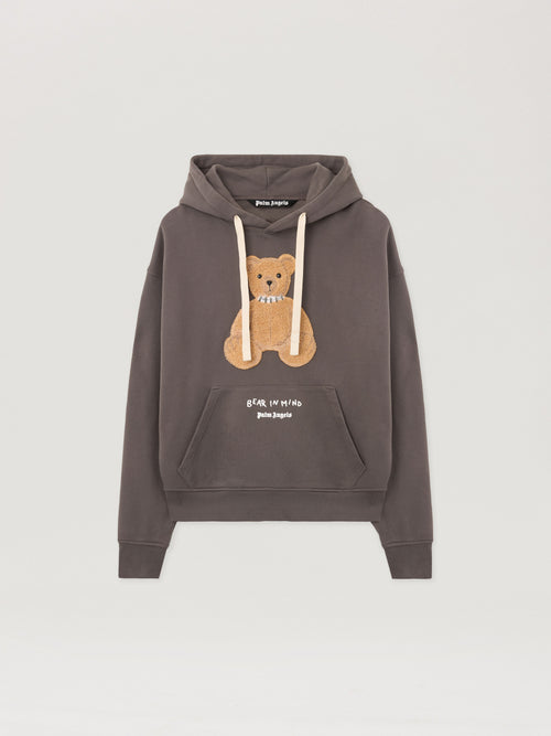 PALM ANGELS Bear In Mind Hoodie DARK GREY - BROWN PMBB17DF25FLE004