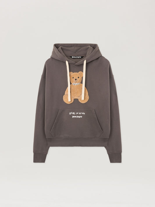 PALM ANGELS Bear In Mind Hoodie DARK GREY - BROWN PMBB17DF25FLE004