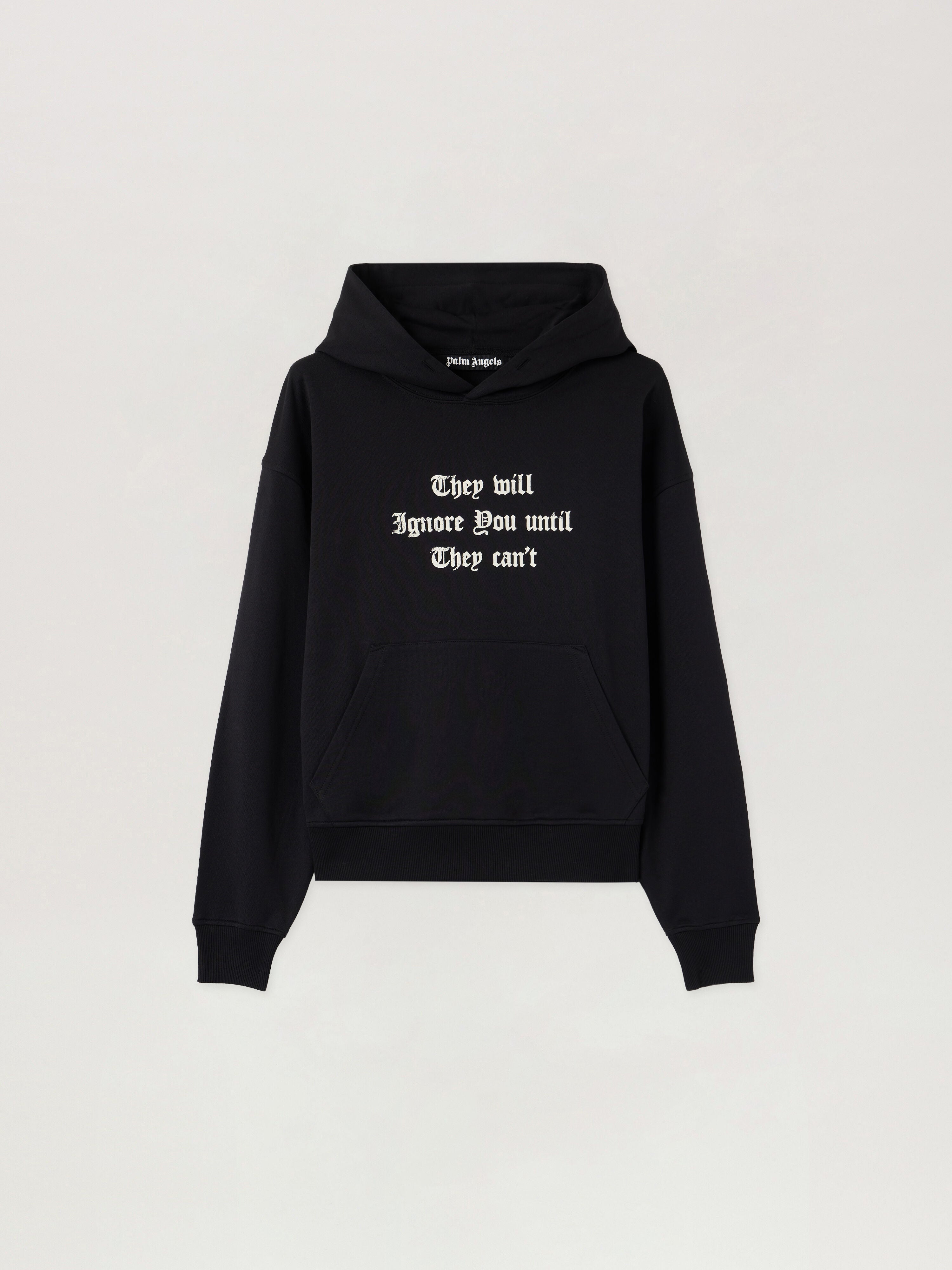PALM ANGELS Statement Hoodie BLACK OFF WHITE PMBB17DS26FLE005