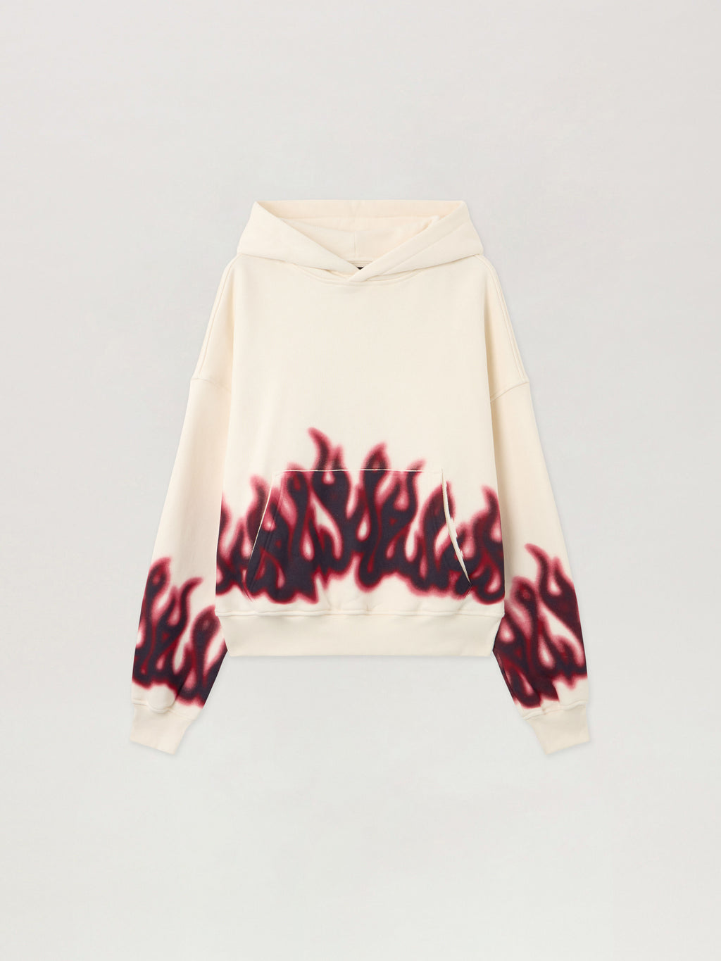 PALM ANGELS Flames Loose Hoodie OFF WHITE - MULTICOLOR PMBB17EF25FLE002