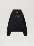 PALM ANGELS Curved Logo Loose Hoodie BLACK - OFF WHITE PMBB17EF25FLE004