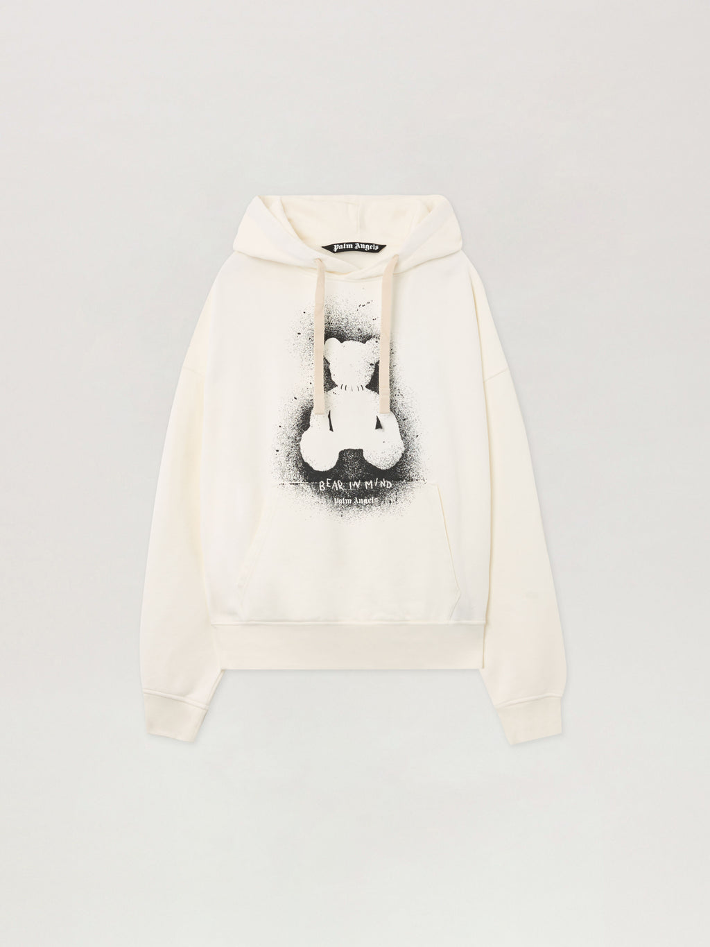 PALM ANGELS Spray Bear Loose Hoodie OFF WHITE - BLACK PMBB17EF25FLE005