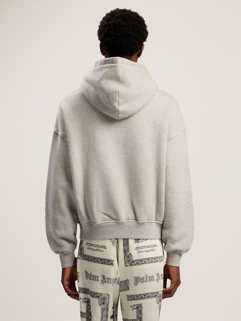 PALM ANGELS Snake Graphic Hoodie GREY MELANGE - GREEN PMBB17GF25FLE001