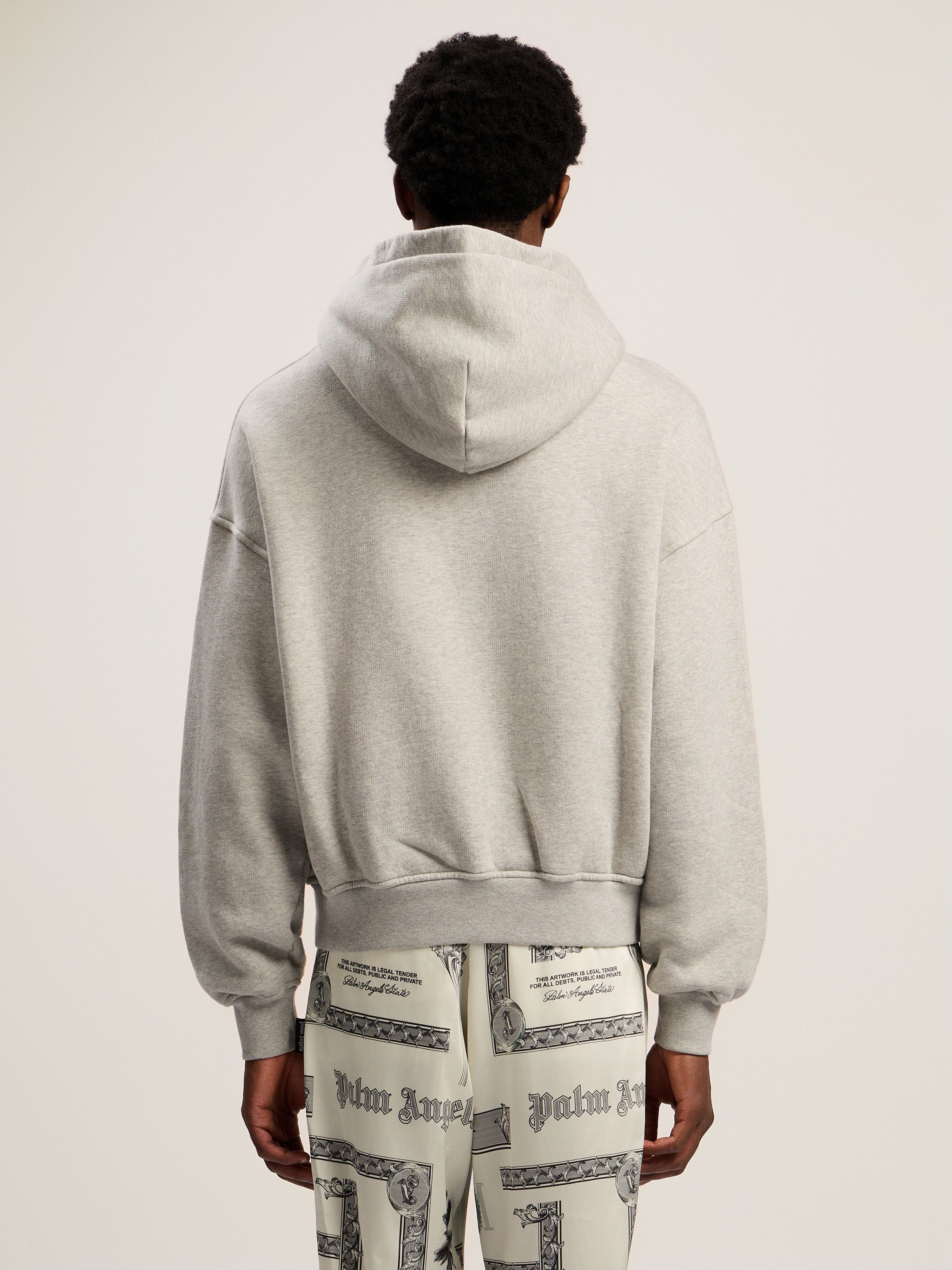 PALM ANGELS Snake Graphic Hoodie GREY MELANGE - GREEN PMBB17GF25FLE001