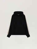 PALM ANGELS Back Curved Logo Track Hoodie BLACK OFF WHITE PMBB17QS26FLE001