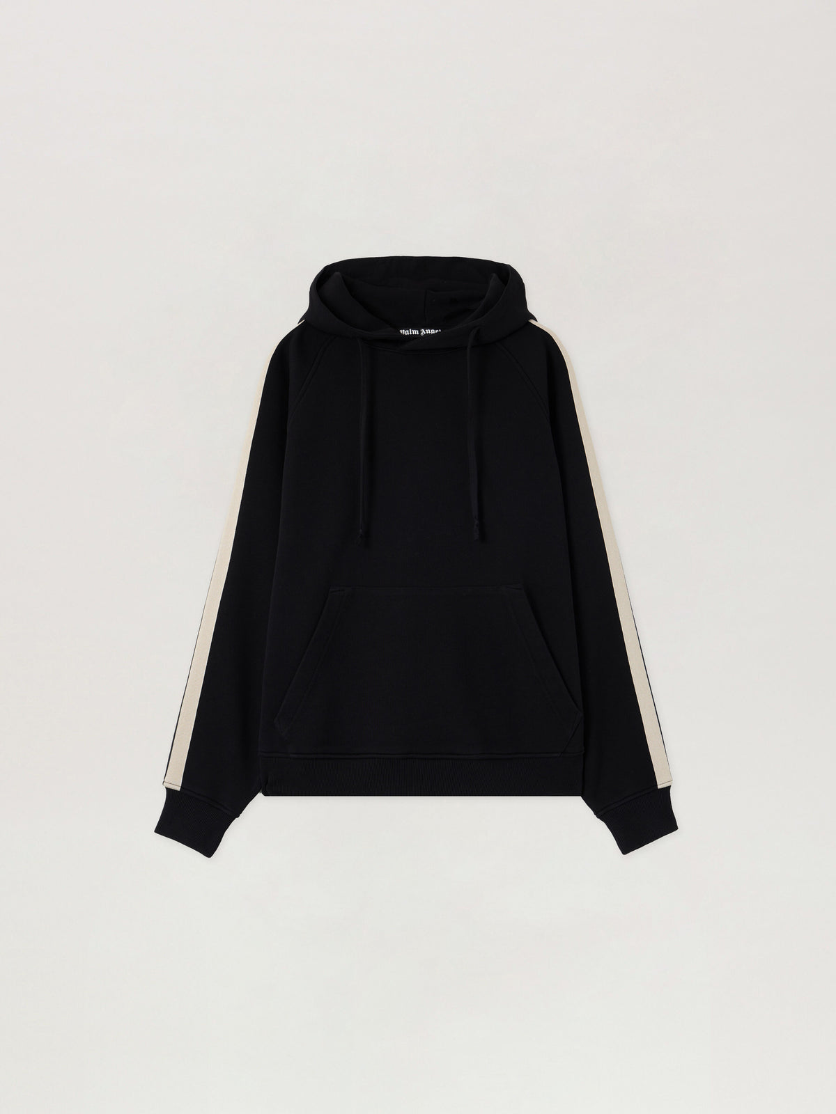 PALM ANGELS Back Curved Logo Track Hoodie BLACK OFF WHITE PMBB17QS26FLE001