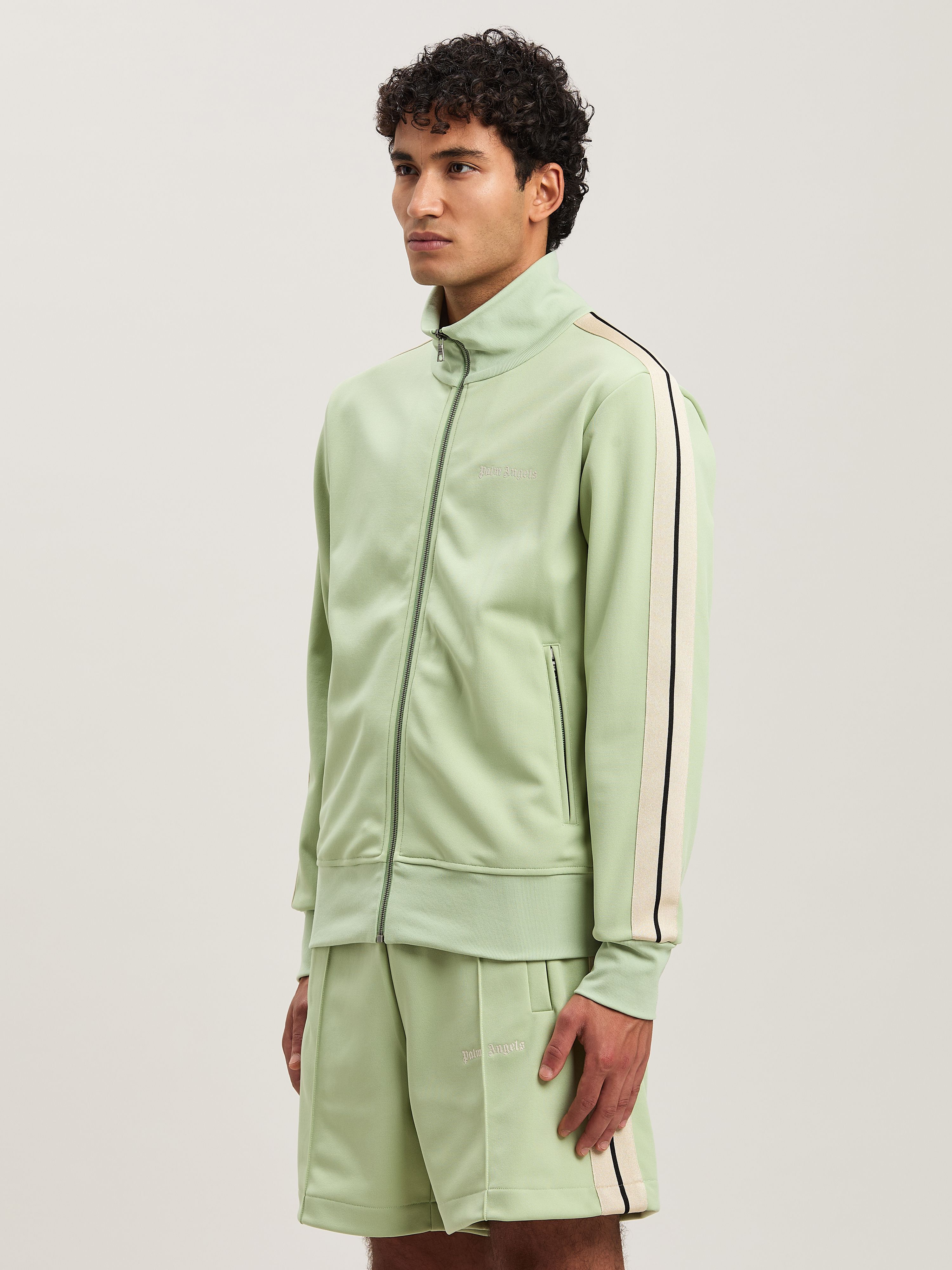 PALM ANGELS  CLASSIC LOGO TRACK JACKET SAGE - OFF WHI SAGE - OFF WHITE PMBD058S25FAB001