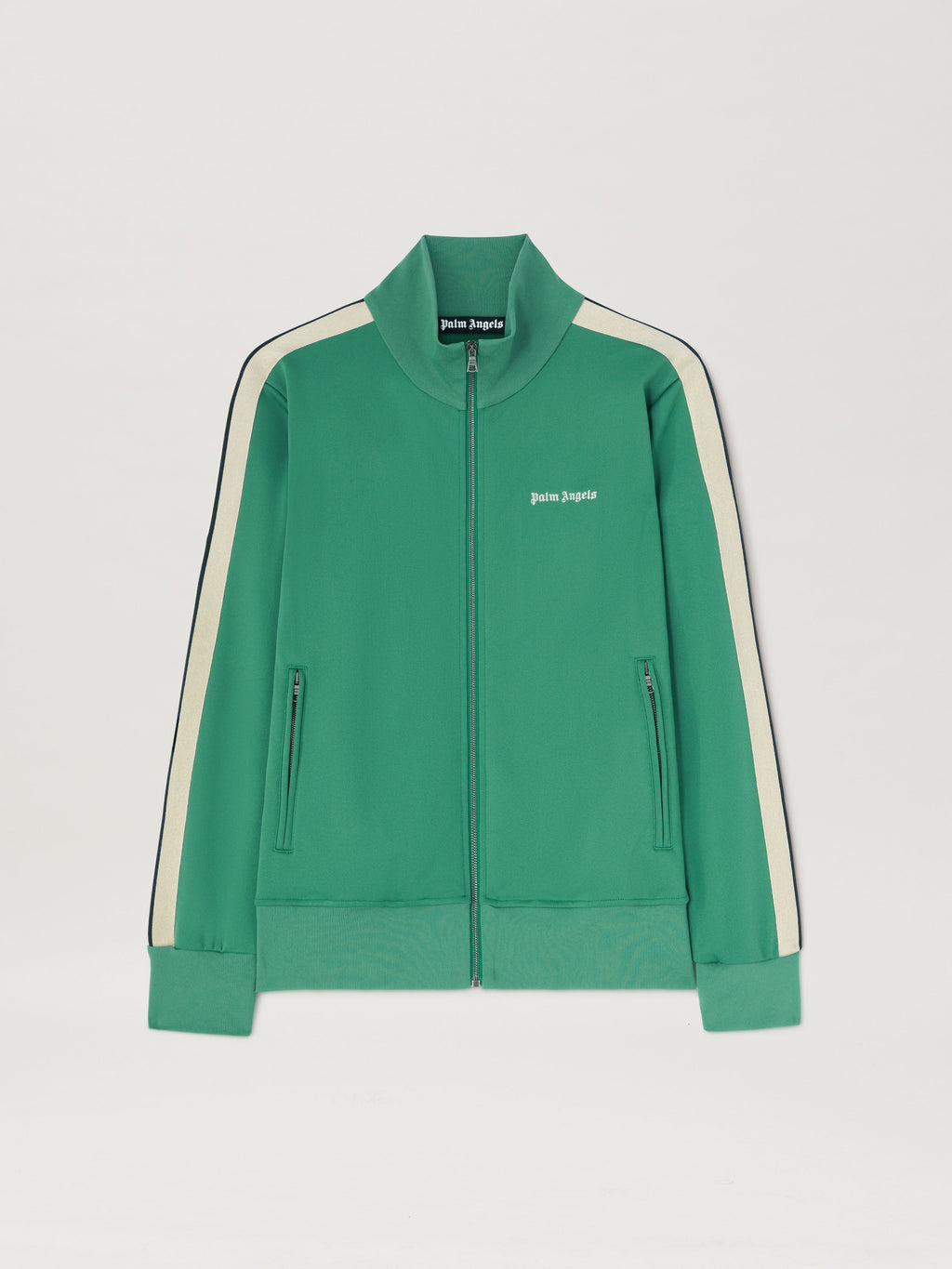 PALM ANGELS  CLASSIC LOGO TRACK JACKET FOREST GREEN - FOREST GREEN - OFF WHITE PMBD058S25FAB001