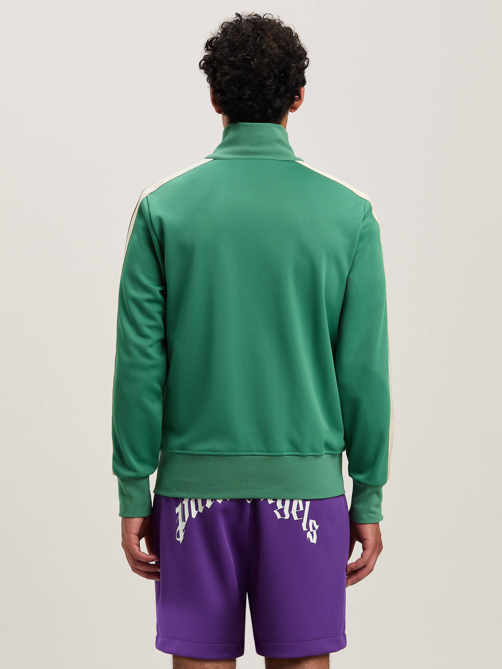 PALM ANGELS  CLASSIC LOGO TRACK JACKET FOREST GREEN - FOREST GREEN - OFF WHITE PMBD058S25FAB001