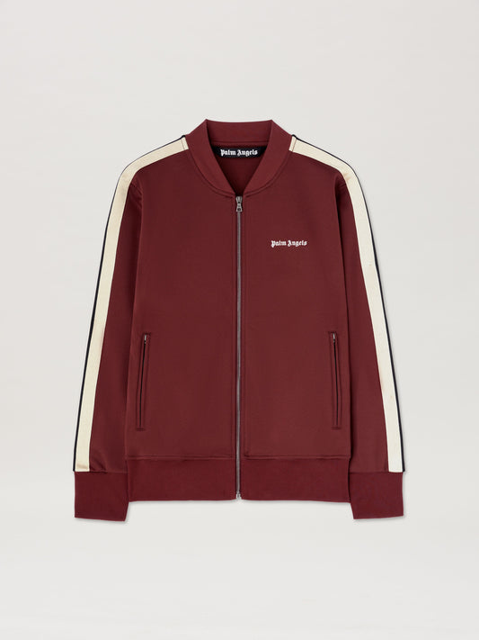 PALM ANGELS  CLASSIC LOGO BOMBER TRACK JKT BURGUNDY - BURGUNDY - OFF WHITE PMBD061S25FAB001