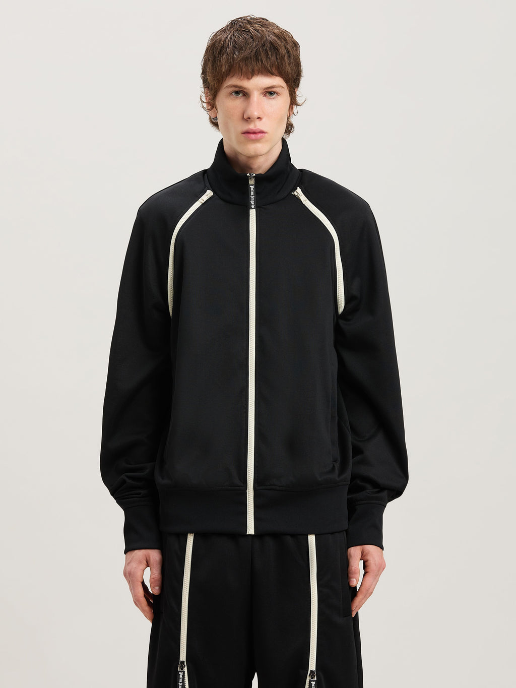 PALM ANGELS  VINTAGE TRACK JACKET BLACK - BLACK PMBD082S25FAB001