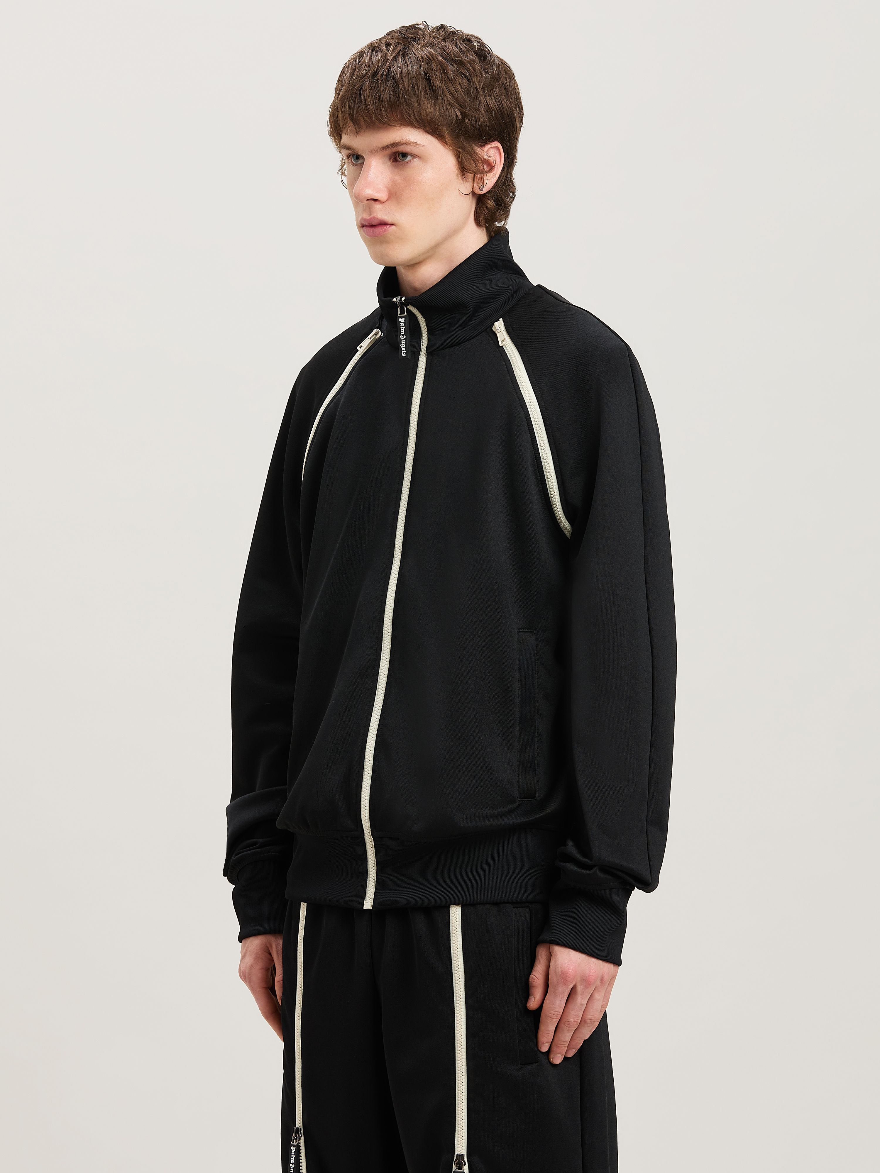PALM ANGELS  VINTAGE TRACK JACKET BLACK - BLACK PMBD082S25FAB001