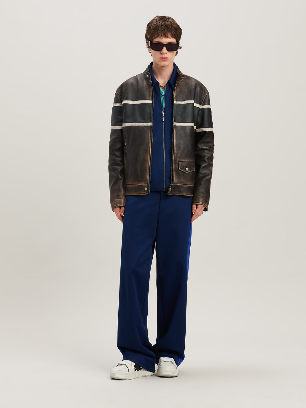 PALM ANGELS  SUIT TRACK JACKET NAVY BLUE - BLUE PMBD086S25FAB001