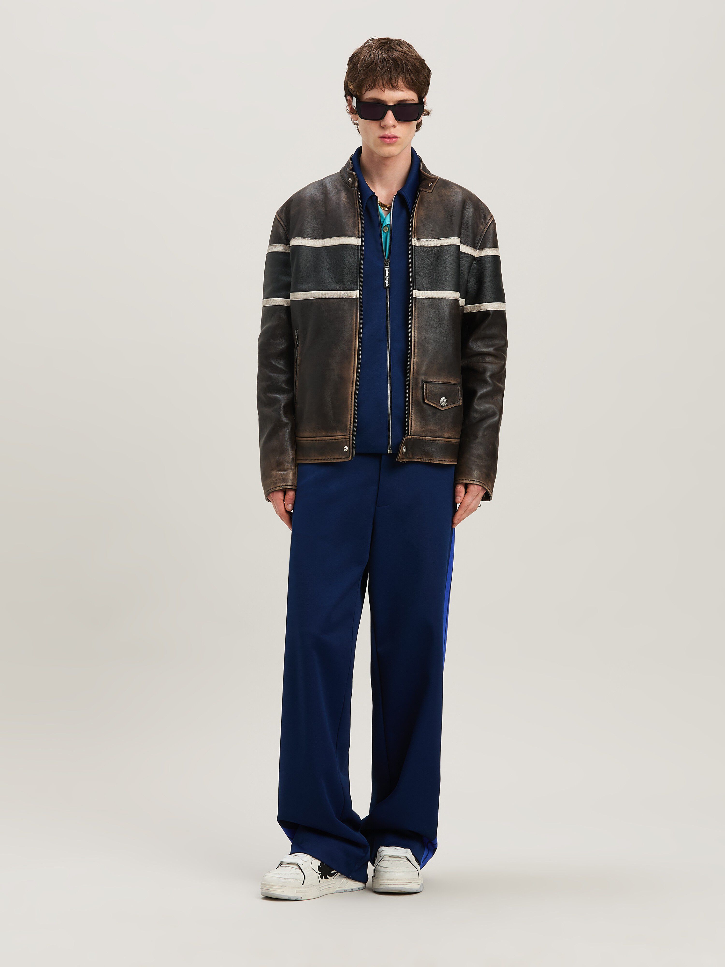 PALM ANGELS  SUIT TRACK JACKET NAVY BLUE - BLUE PMBD086S25FAB001
