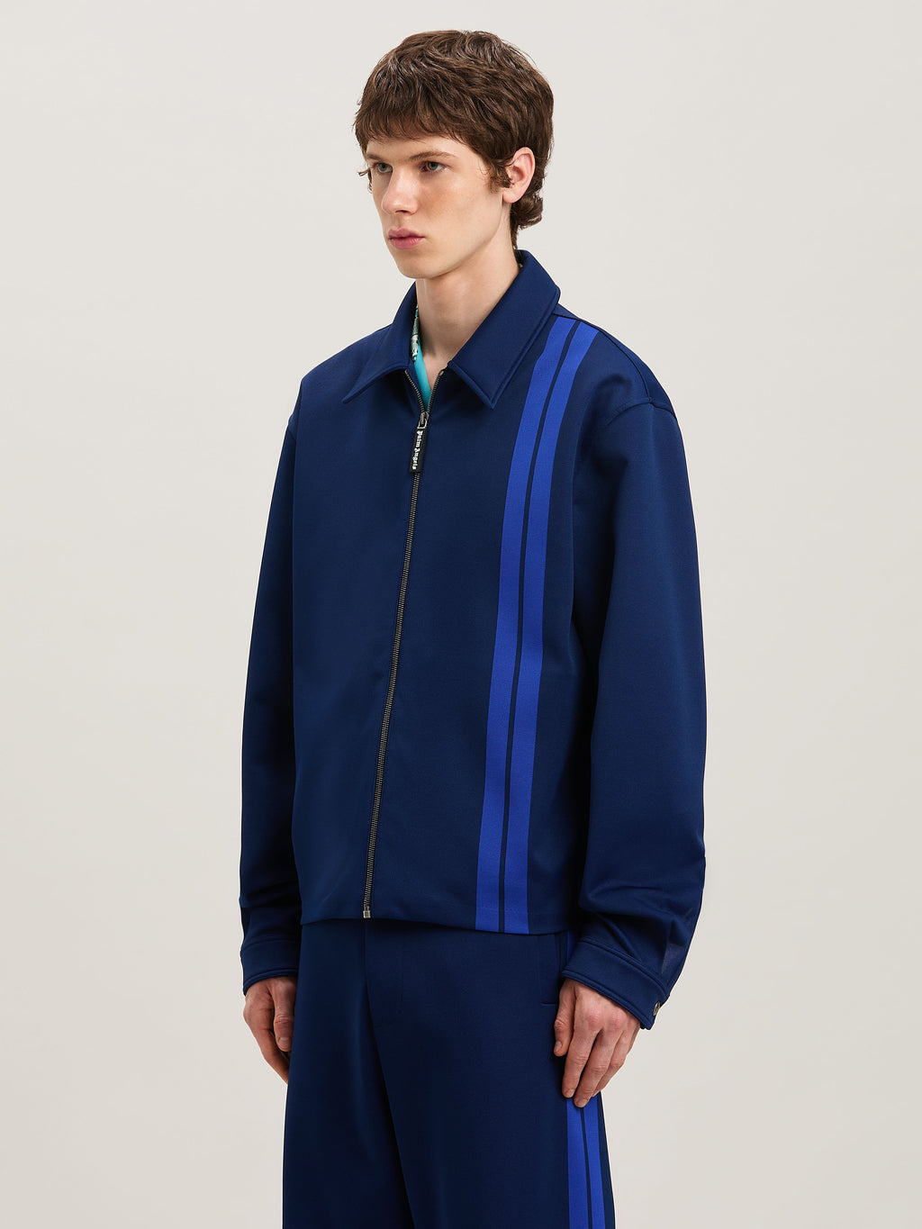 PALM ANGELS  SUIT TRACK JACKET NAVY BLUE - BLUE PMBD086S25FAB001