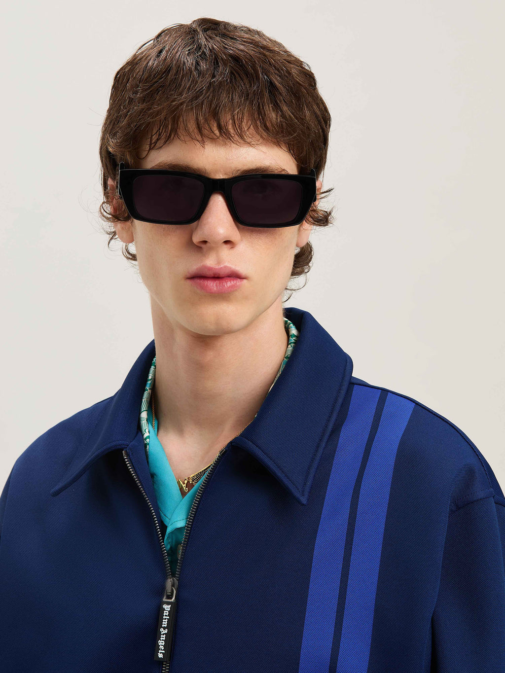PALM ANGELS  SUIT TRACK JACKET NAVY BLUE - BLUE PMBD086S25FAB001