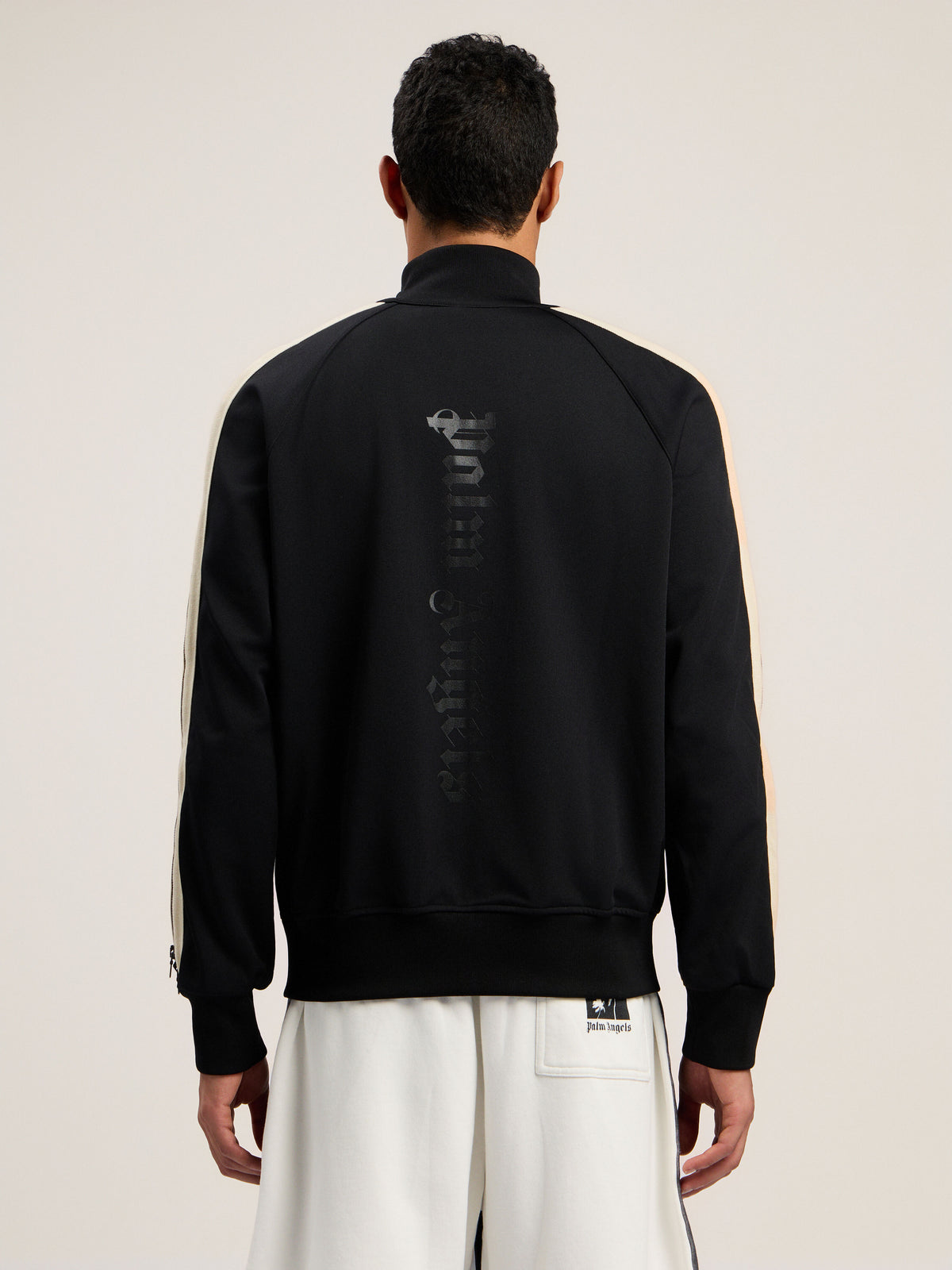 PALM ANGELS Performance Zip-Up Track Jacket BLACK - ORANGE PMBD08FF25FAB001