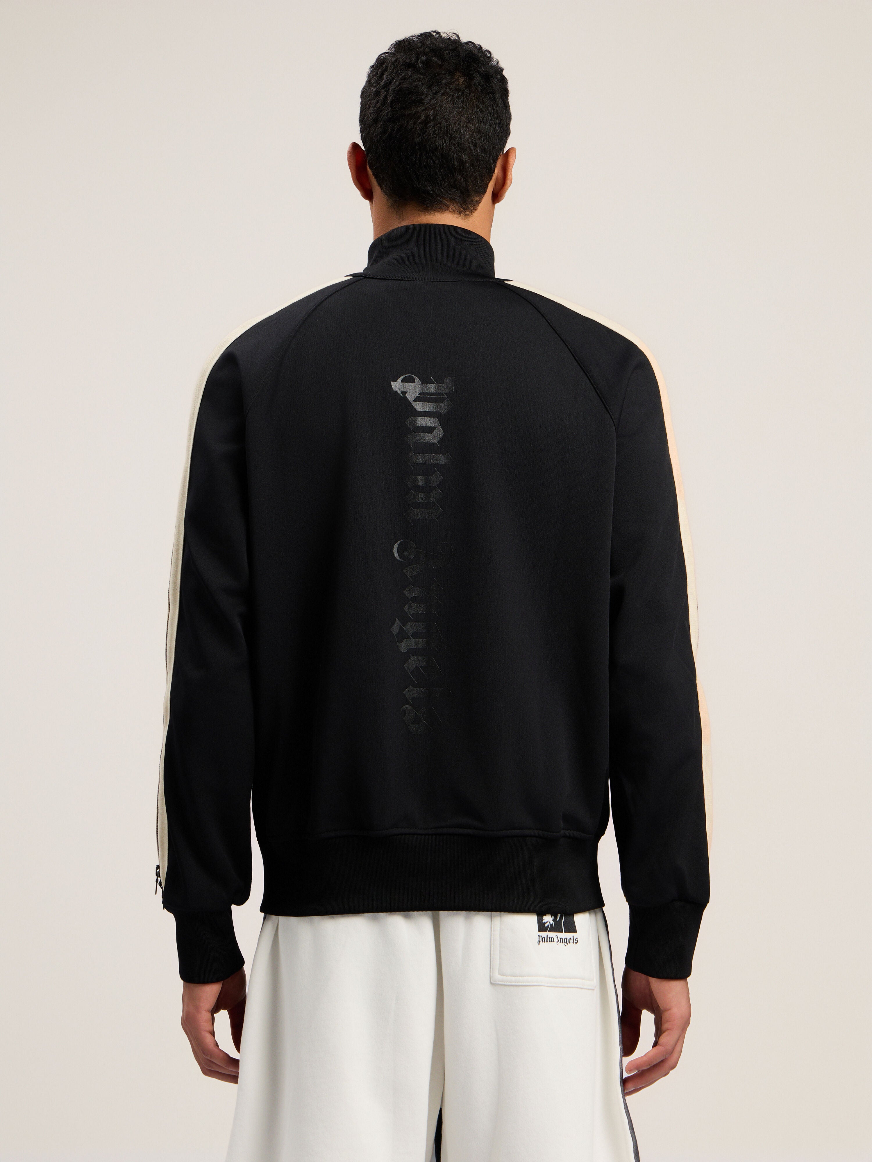 PALM ANGELS Performance Zip-Up Track Jacket BLACK - ORANGE PMBD08FF25FAB001