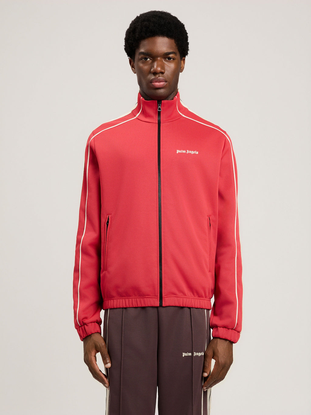 PALM ANGELS Classic Logo Vintage Track Jacket RED OFF WHITE PMBD08NS26FAB001