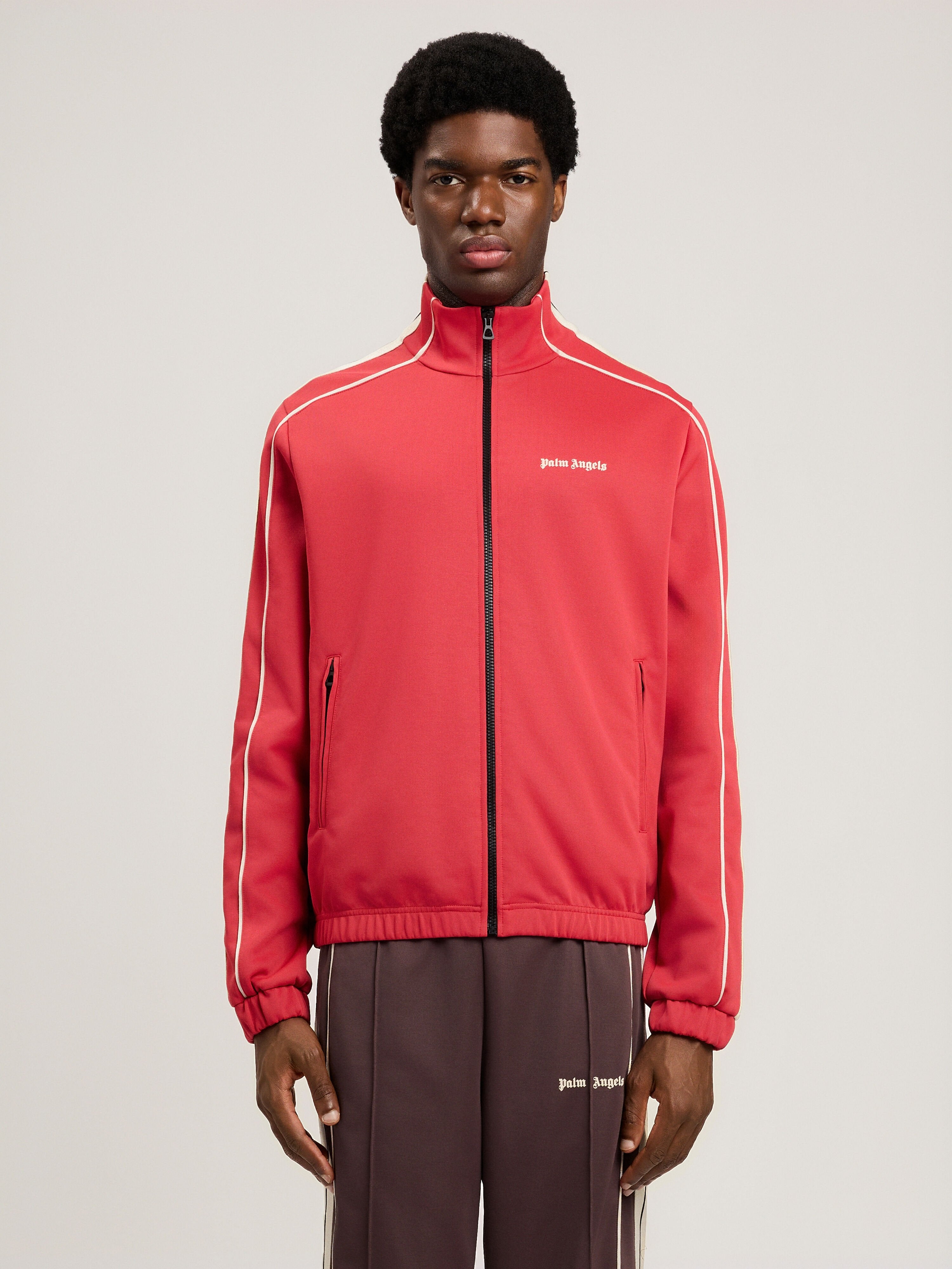 PALM ANGELS Classic Logo Vintage Track Jacket RED OFF WHITE PMBD08NS26FAB001