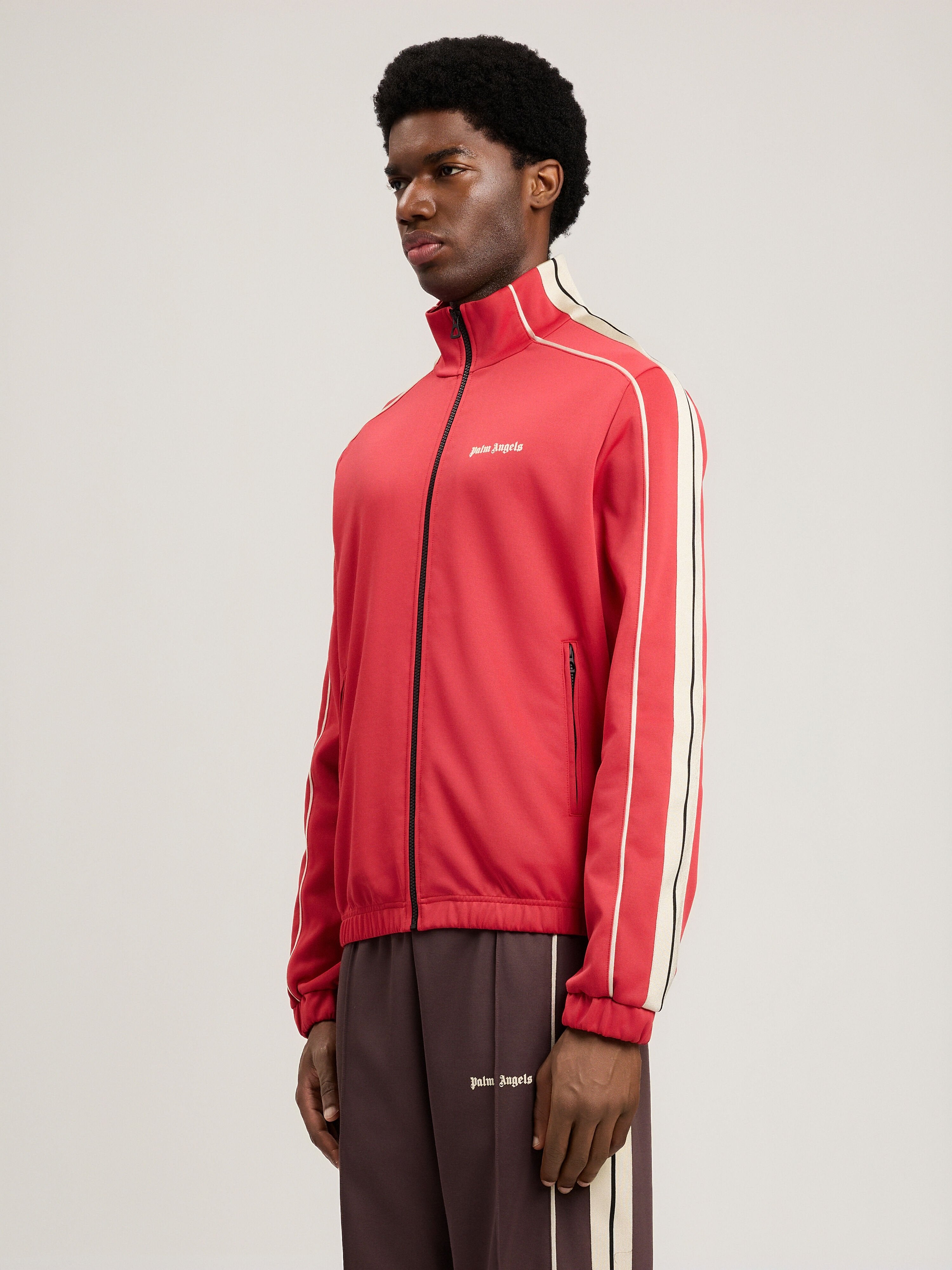 PALM ANGELS Classic Logo Vintage Track Jacket RED OFF WHITE PMBD08NS26FAB001