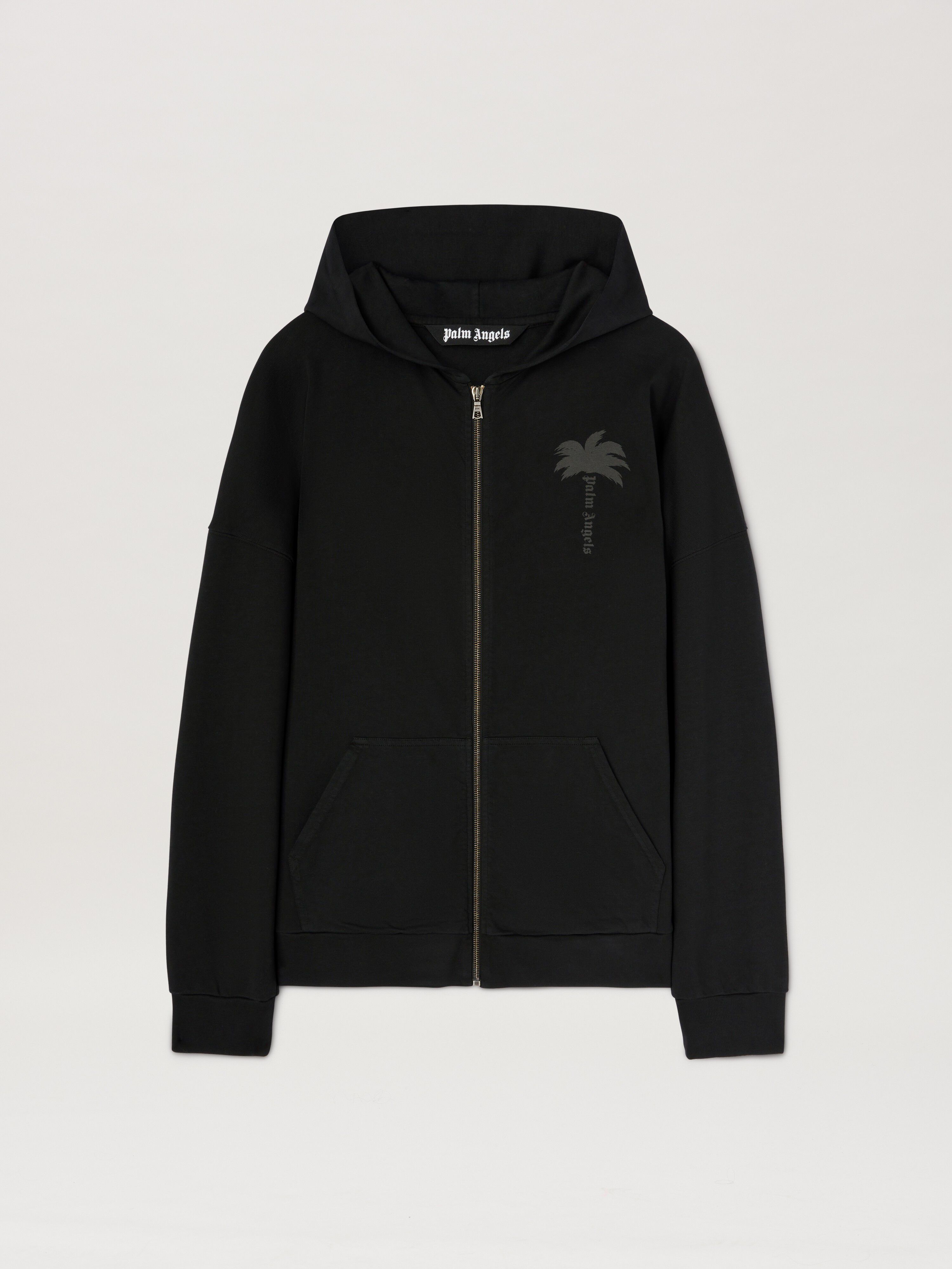 PALM ANGELS  PALMS ZIPPED HOODY VINTAGE BLACK - VINTA VINTAGE BLACK - VINTAGE BLACK PMBE016S25FLE001